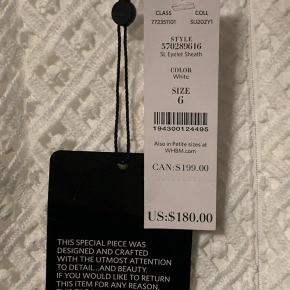 White House Black Market Eyelet Sheath Dress NWT - Picture 5 of 7